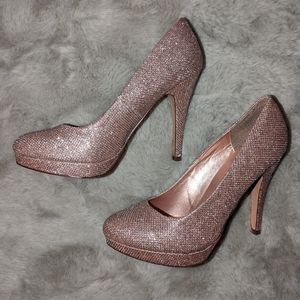 Sparkly Closed Toe High Heels
